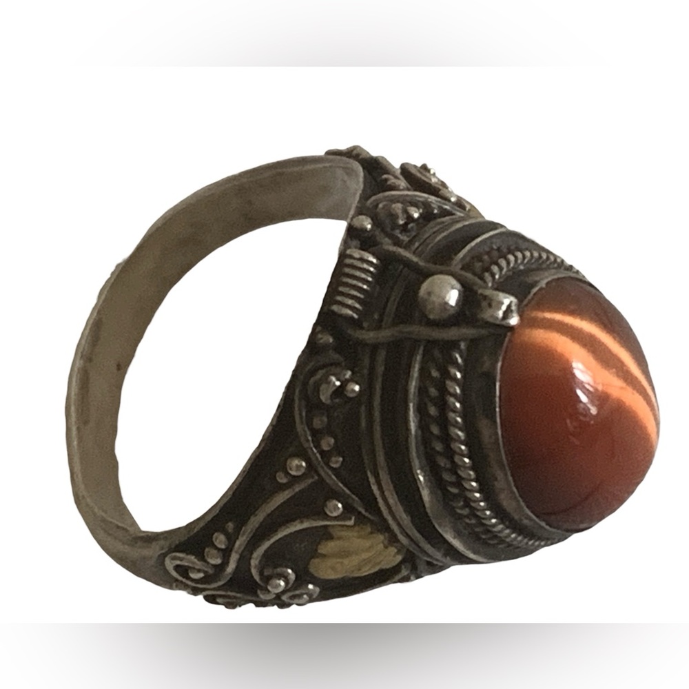 Poison Tigers Eye Stone Sterling Silver Unisex Mens or Women’s Ring Jewelry